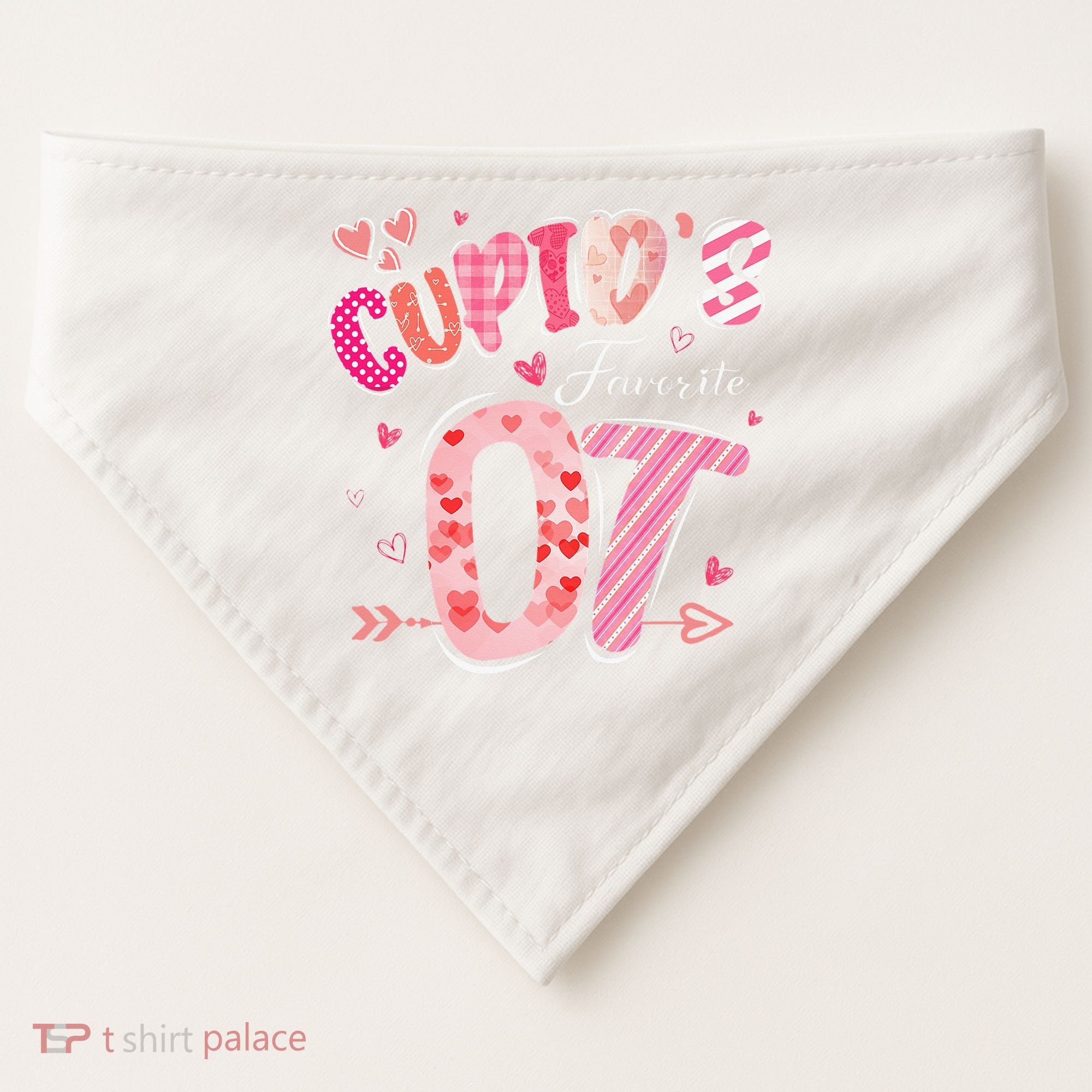 Cupid's Favorite OT Occupational Therapist Therapy Valentine USA-Made Doggie Bandana