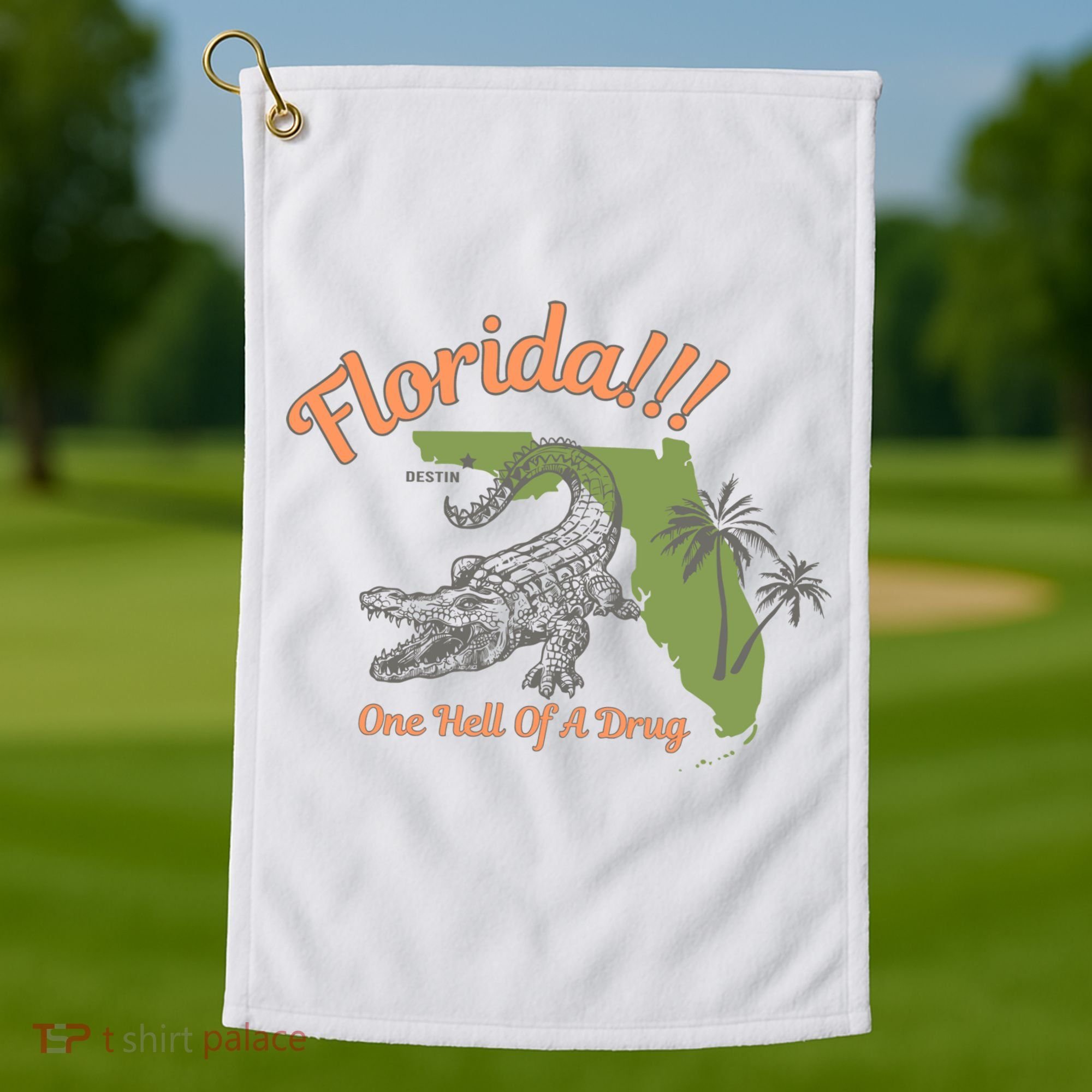 Crocodile Florida One Hell Of A Drug Ttpd Golf Towel