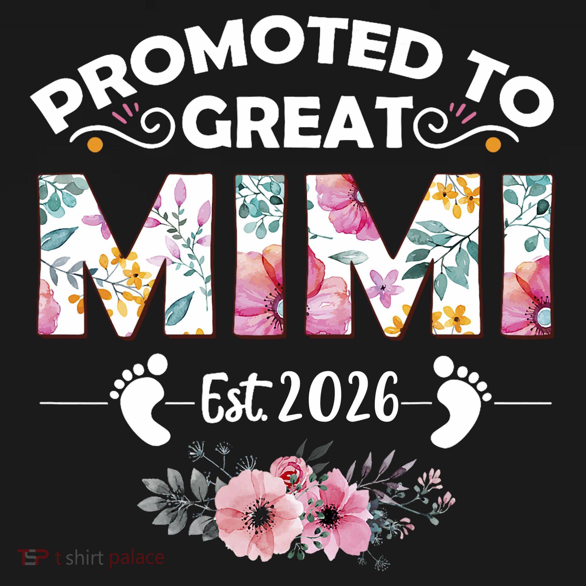 Cute Floral Promoted To Great Mimi Est 2026  Women's Hoodie