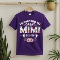 Cute Floral Promoted To Great Mimi Est 2026  T-Shirt thumb 2