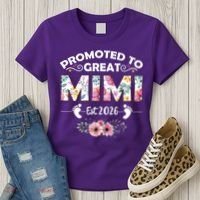Cute Floral Promoted To Great Mimi Est 2026  Women's T-Shirt thumb 3