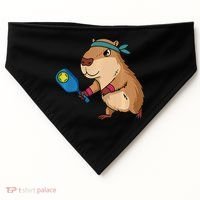 Capybara Funny Pickleball Capybara Pickle Ball Women USA-Made Doggie Bandana thumb 0
