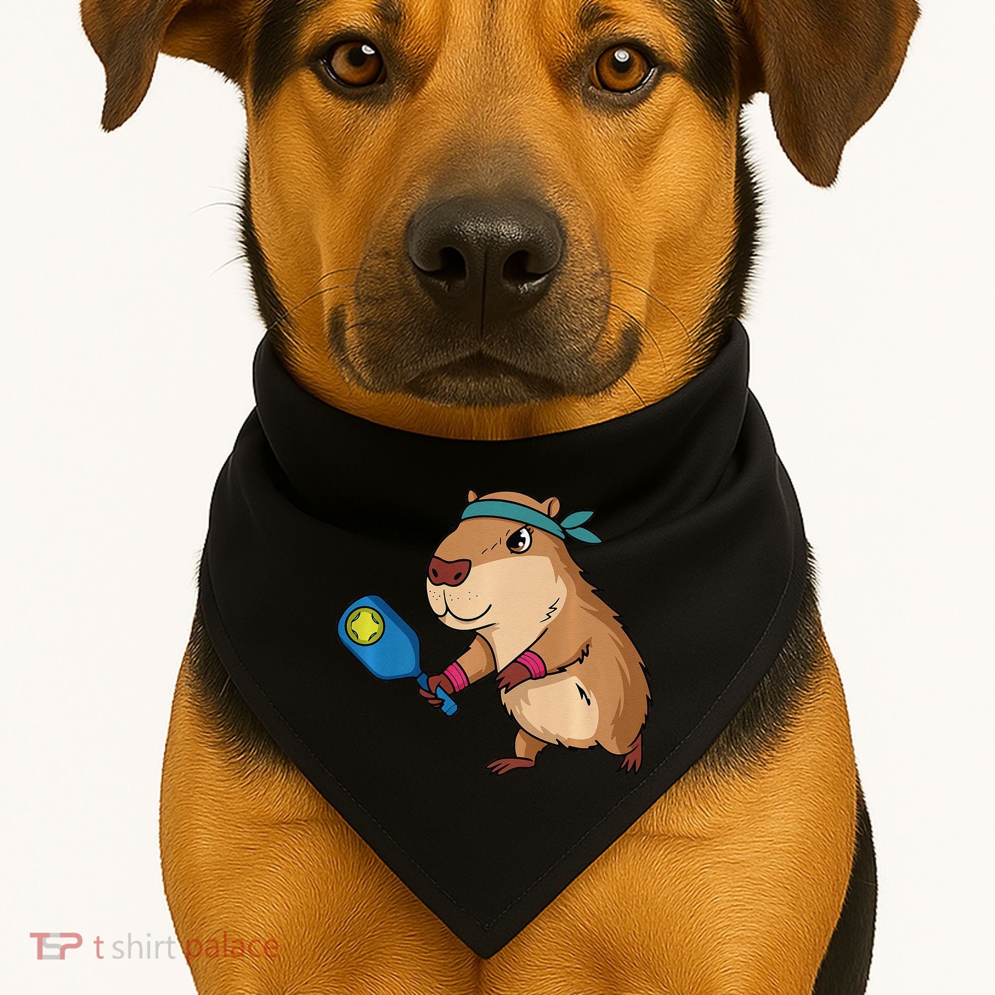Capybara Funny Pickleball Capybara Pickle Ball Women USA-Made Doggie Bandana