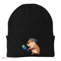 Capybara Funny Pickleball Capybara Pickle Ball Women Beanie thumb 0