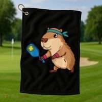 Capybara Funny Pickleball Capybara Pickle Ball Women Golf Towel thumb 1