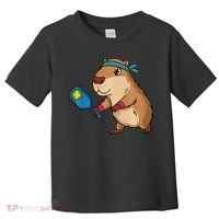 Capybara Funny Pickleball Capybara Pickle Ball Women Toddler T-Shirt thumb 0