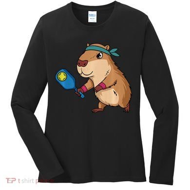 Capybara Funny Pickleball Capybara Pickle Ball Women Women's Long Sleeve Shirt