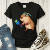 Capybara Funny Pickleball Capybara Pickle Ball Women Women's T-Shirt thumb 3