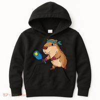 Capybara Funny Pickleball Capybara Pickle Ball Women Kids Hoodie thumb 0