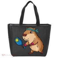 Capybara Funny Pickleball Capybara Pickle Ball Women Tote Bag thumb 0