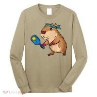 Capybara Funny Pickleball Capybara Pickle Ball Women Long Sleeve Shirt thumb 0