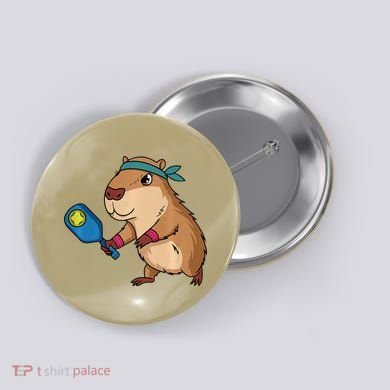 Capybara Funny Pickleball Capybara Pickle Ball Women Button