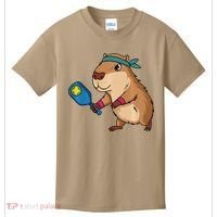 Capybara Funny Pickleball Capybara Pickle Ball Women Kids T-Shirt thumb 0