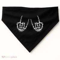 Cool Funny Punk Rock On Skeleton Hands USA-Made Doggie Bandana thumb 0