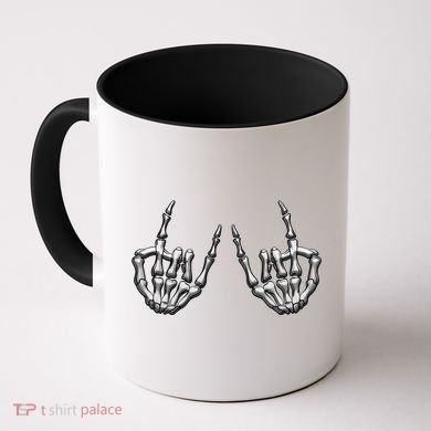 Cool Funny Punk Rock On Skeleton Hands Coffee Mug