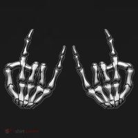 Cool Funny Punk Rock On Skeleton Hands Polo thumb 3