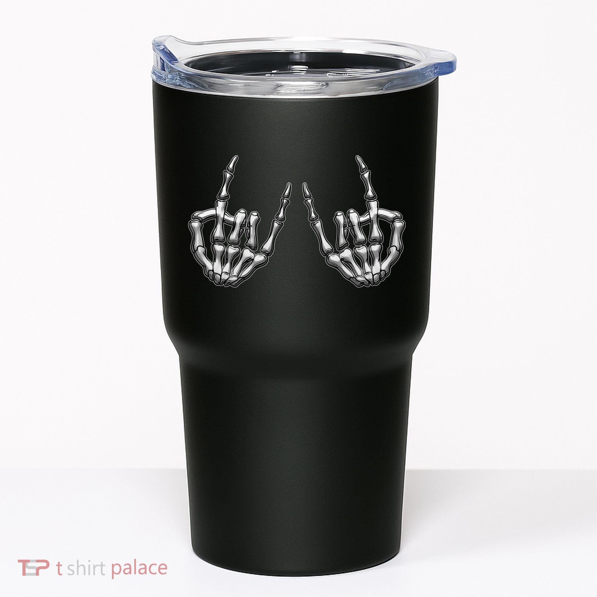 Cool Funny Punk Rock On Skeleton Hands Tumbler