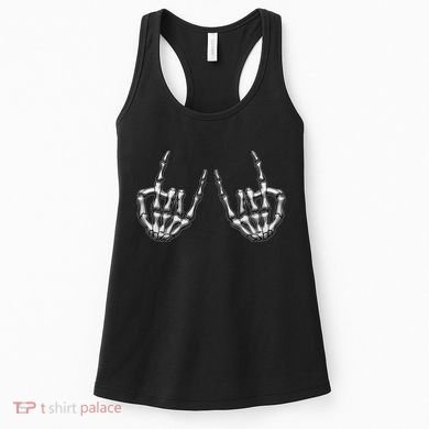 Cool Funny Punk Rock On Skeleton Hands Women's Tank Top