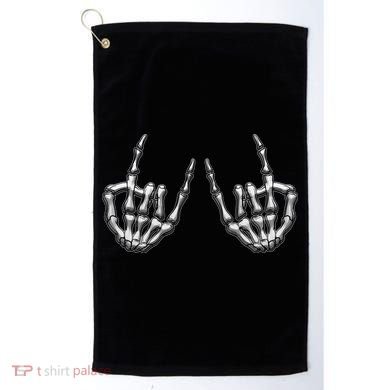 Cool Funny Punk Rock On Skeleton Hands Golf Towel