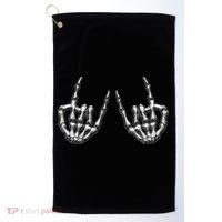 Cool Funny Punk Rock On Skeleton Hands Golf Towel thumb 0