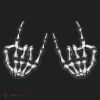 Cool Funny Punk Rock On Skeleton Hands Golf Towel thumb 3