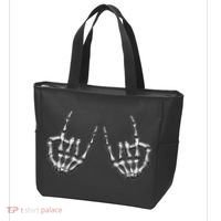 Cool Funny Punk Rock On Skeleton Hands Tote Bag thumb 3