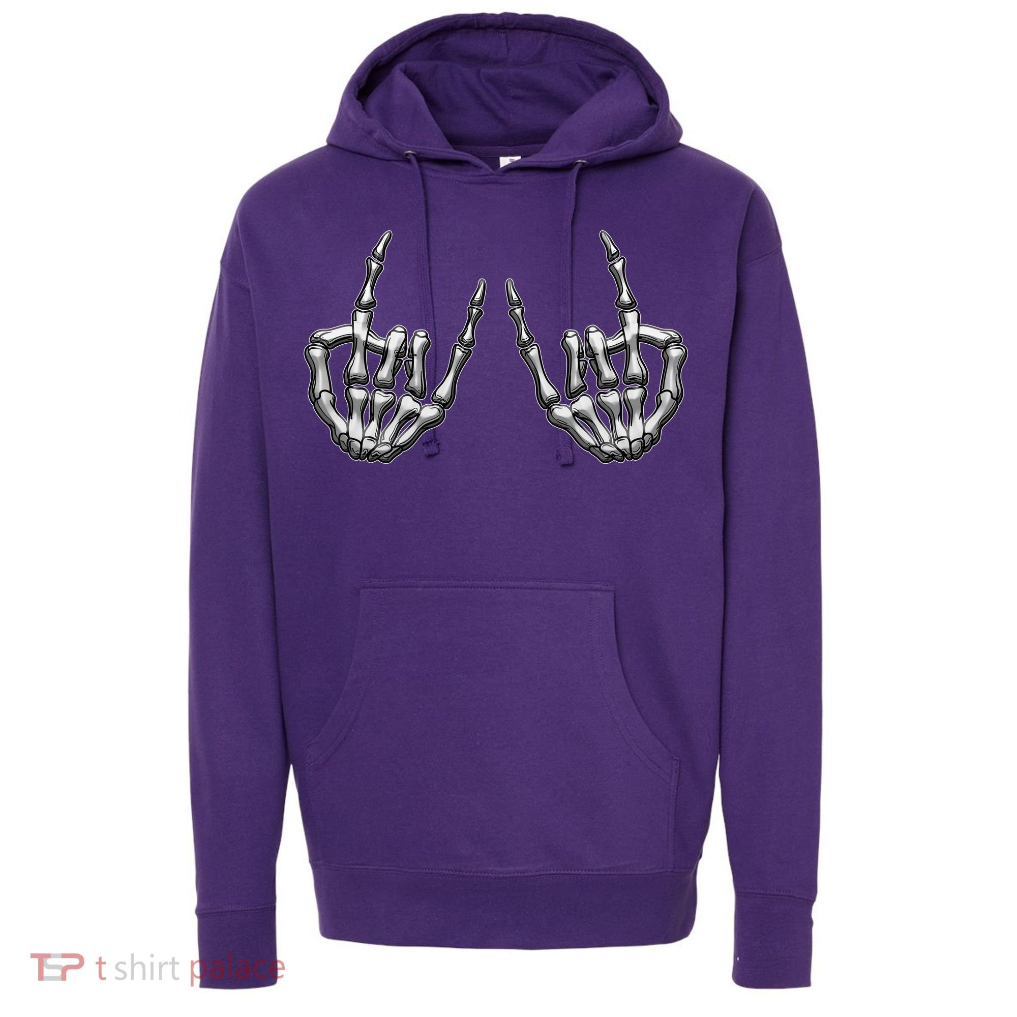 Cool Funny Punk Rock On Skeleton Hands Hoodie