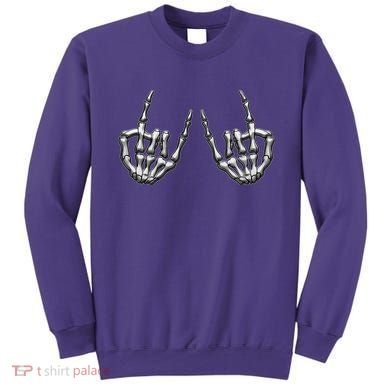 Cool Funny Punk Rock On Skeleton Hands Sweatshirt