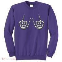Cool Funny Punk Rock On Skeleton Hands Sweatshirt thumb 0