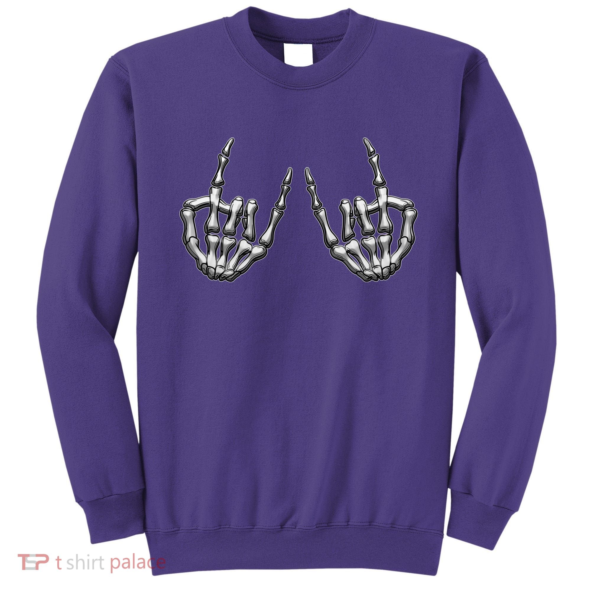 Cool Funny Punk Rock On Skeleton Hands Sweatshirt