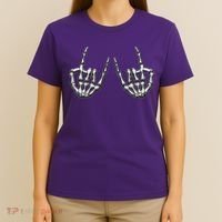 Cool Funny Punk Rock On Skeleton Hands T-Shirt thumb 4