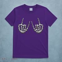 Cool Funny Punk Rock On Skeleton Hands T-Shirt thumb 5