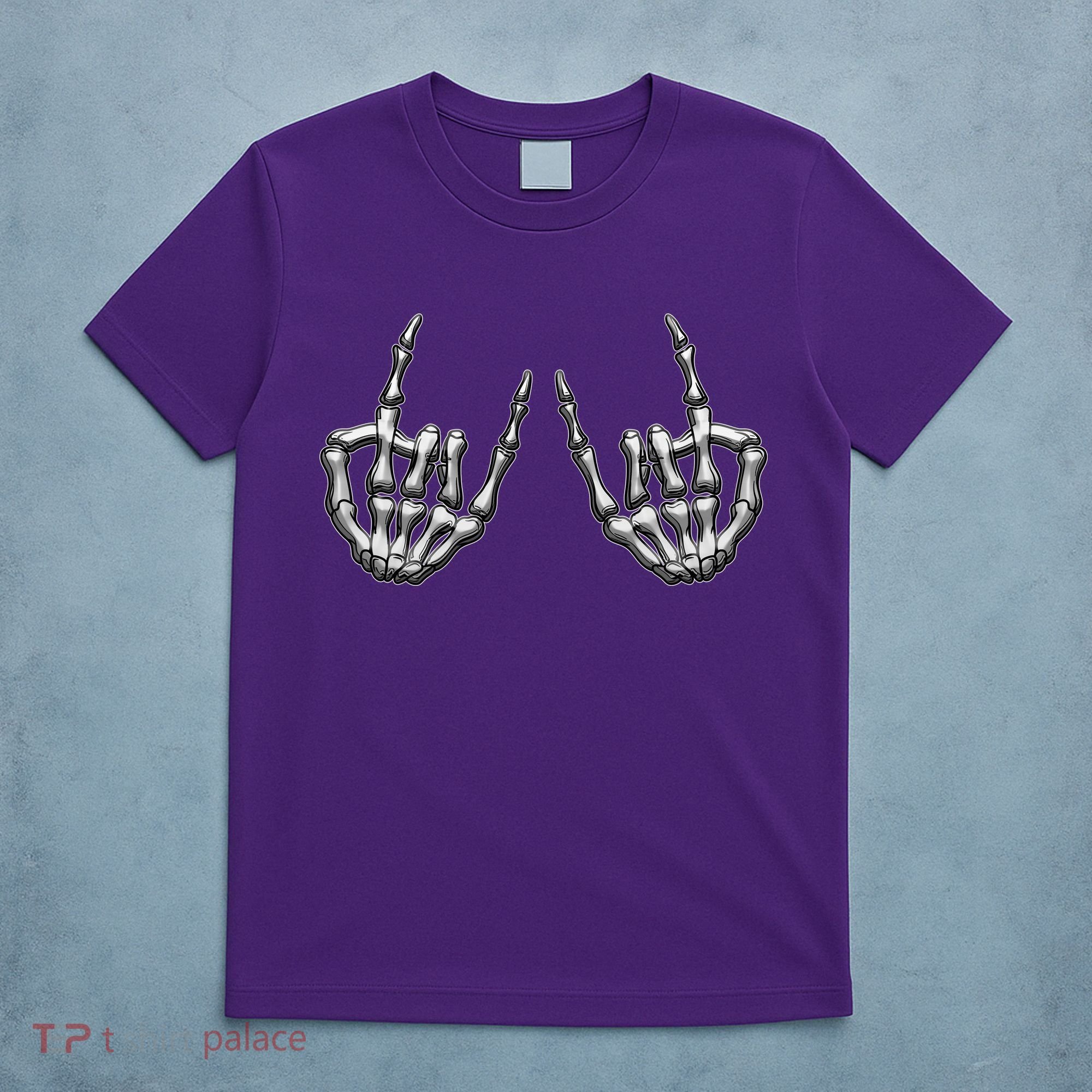 Cool Funny Punk Rock On Skeleton Hands T-Shirt