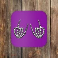 Cool Funny Punk Rock On Skeleton Hands Coaster thumb 0
