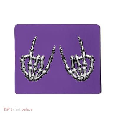 Cool Funny Punk Rock On Skeleton Hands Mousepad