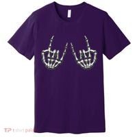Cool Funny Punk Rock On Skeleton Hands Premium T-Shirt thumb 0