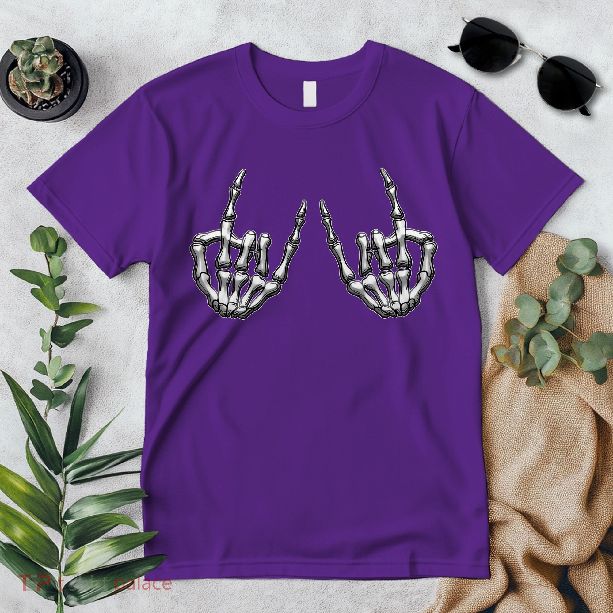 Cool Funny Punk Rock On Skeleton Hands Premium T-Shirt
