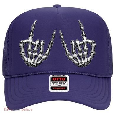 Cool Funny Punk Rock On Skeleton Hands Hat