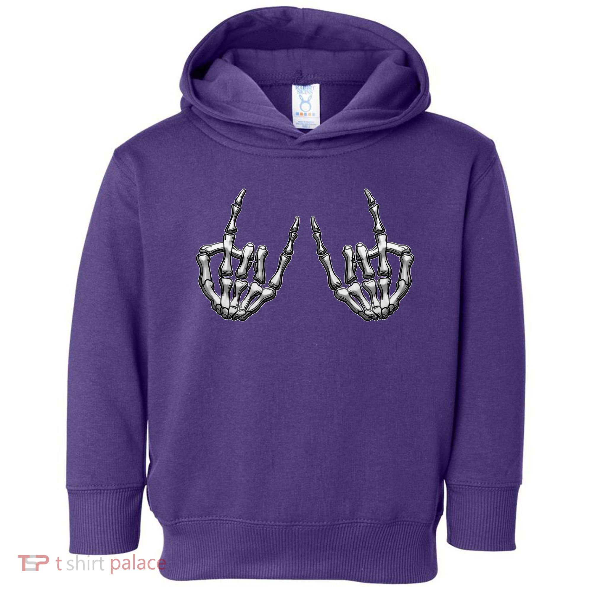 Cool Funny Punk Rock On Skeleton Hands Toddler Hoodie