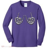 Cool Funny Punk Rock On Skeleton Hands Kids Long Sleeve Shirt thumb 0