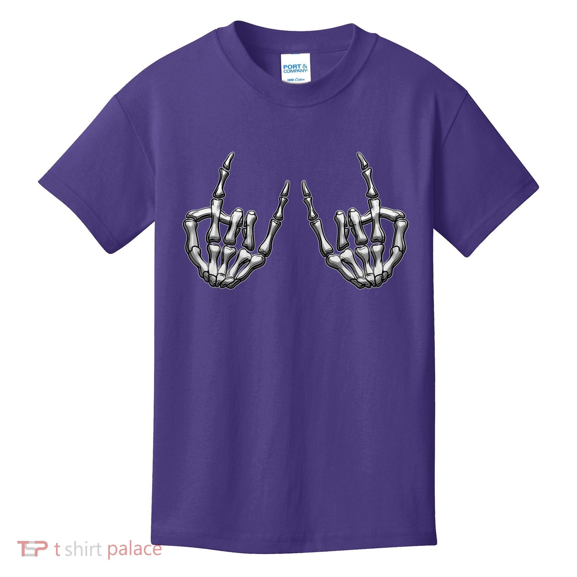 Cool Funny Punk Rock On Skeleton Hands Kids T-Shirt