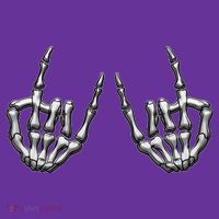 Cool Funny Punk Rock On Skeleton Hands Kids T-Shirt thumb 4