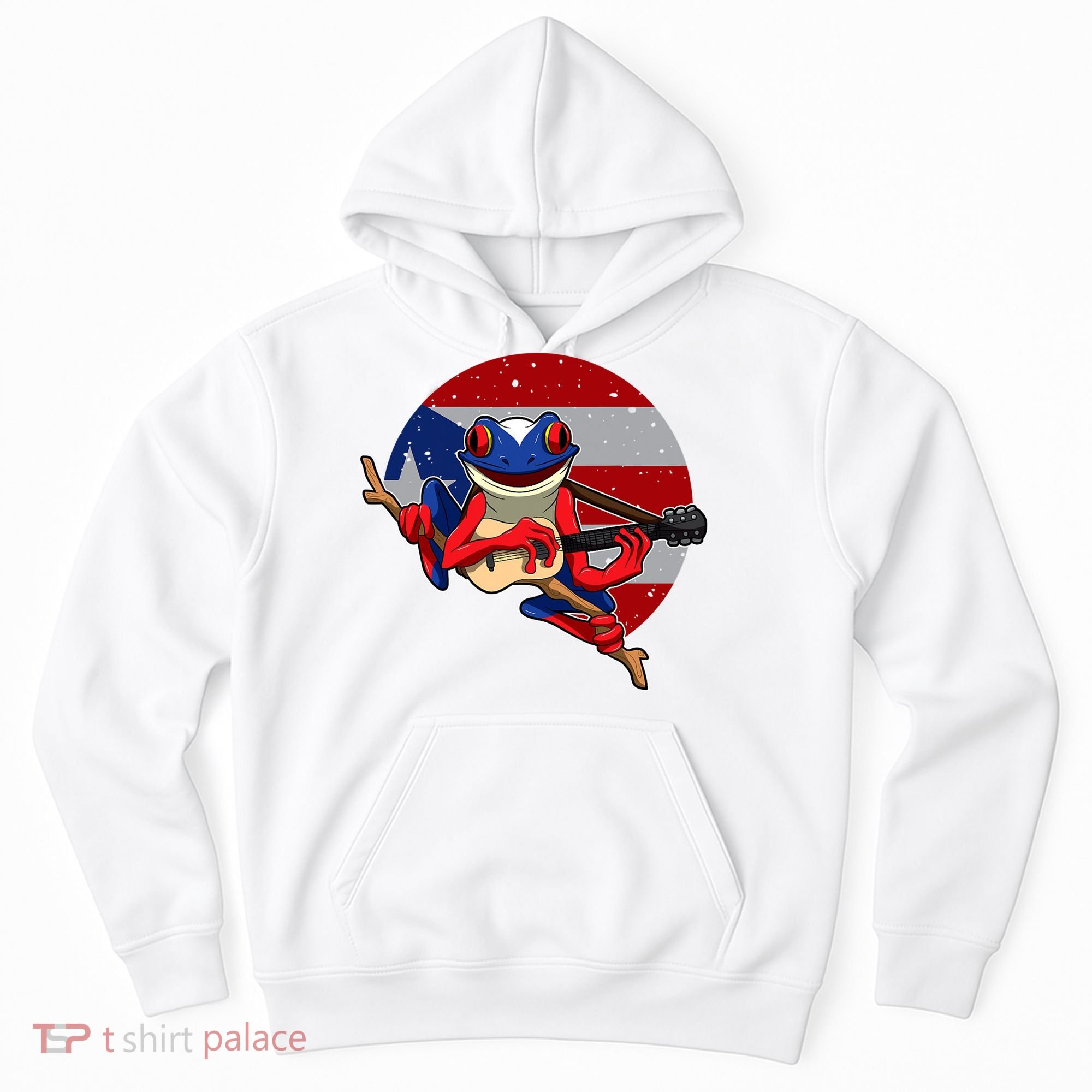 Coqui Frog Playing Guitar Puerto Rico Animal Hoodie