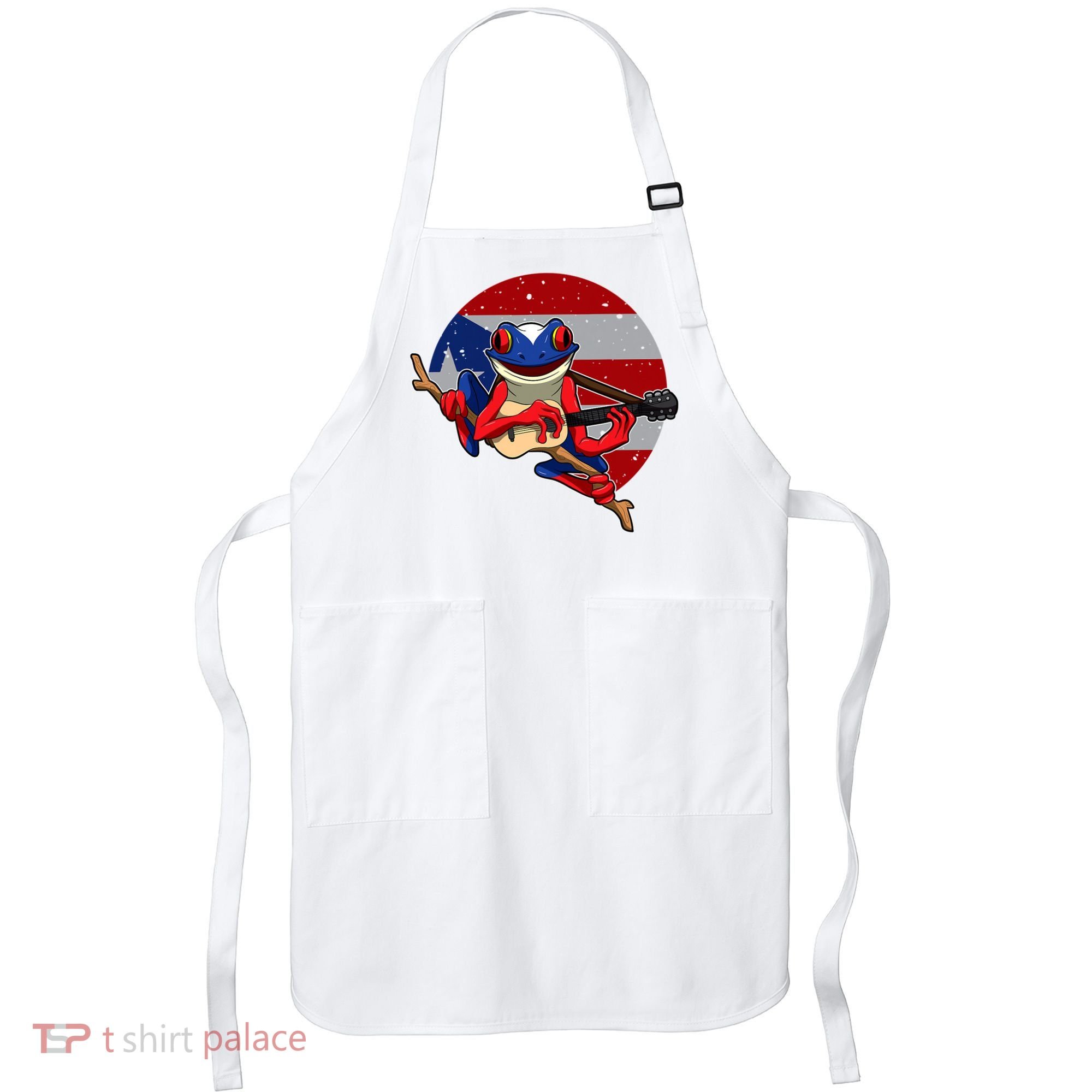 Coqui Frog Playing Guitar Puerto Rico Animal Apron
