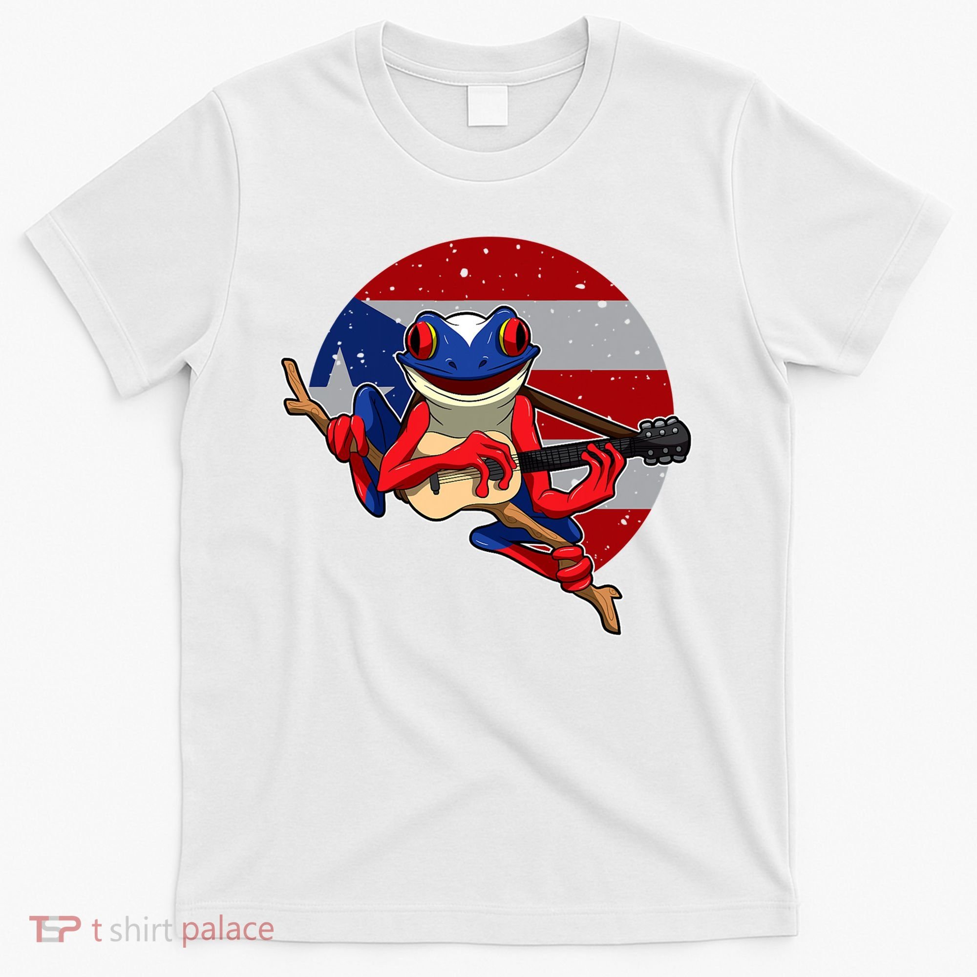 Coqui Frog Playing Guitar Puerto Rico Animal T-Shirt