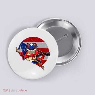 Coqui Frog Playing Guitar Puerto Rico Animal Button