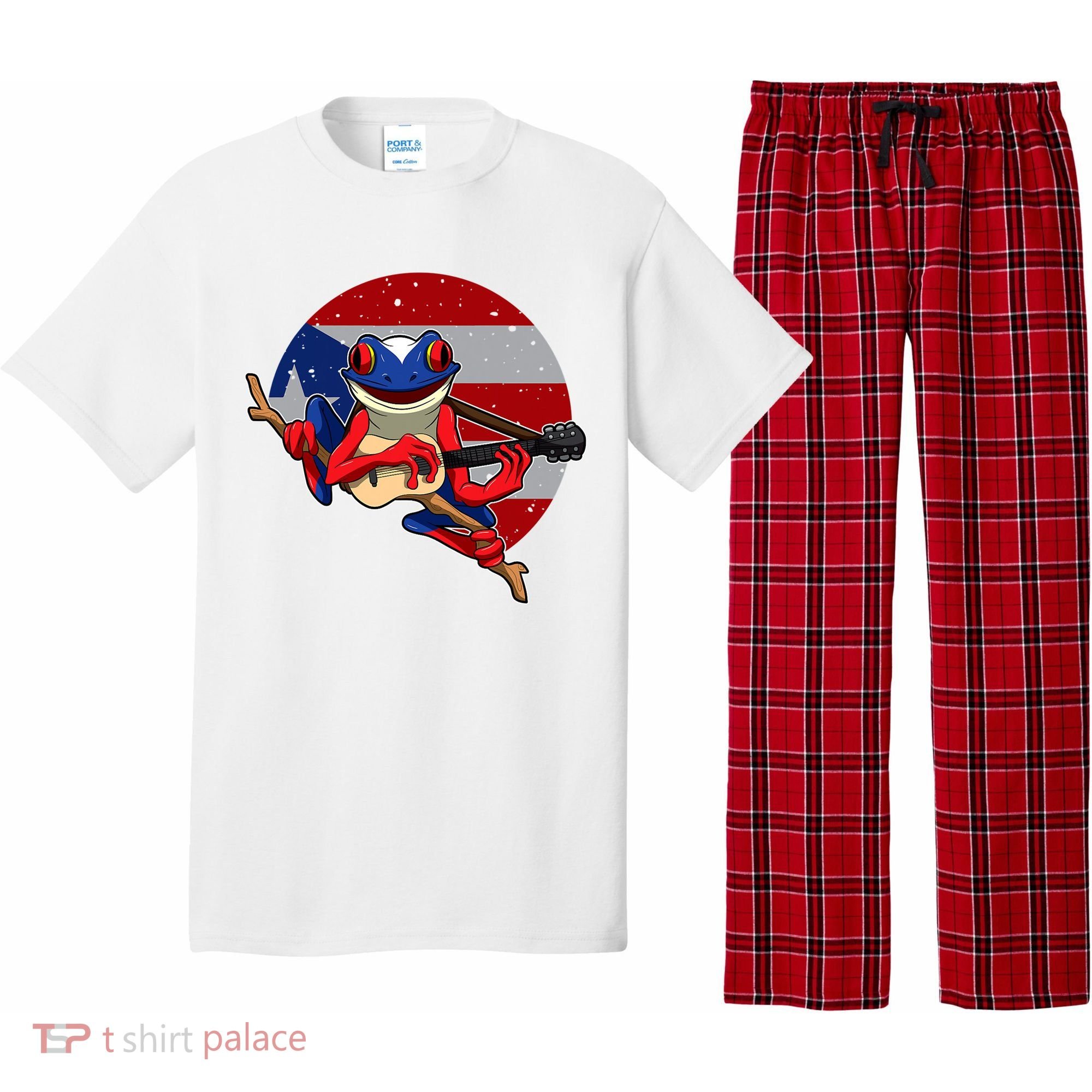 Coqui Frog Playing Guitar Puerto Rico Animal Pajama Set