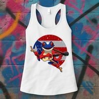 Coqui Frog Playing Guitar Puerto Rico Animal Women's Tank Top thumb 3