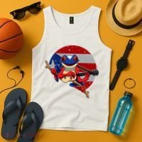 Coqui Frog Playing Guitar Puerto Rico Animal Tank Top thumb 4