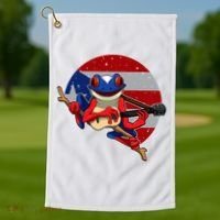 Coqui Frog Playing Guitar Puerto Rico Animal Golf Towel thumb 1